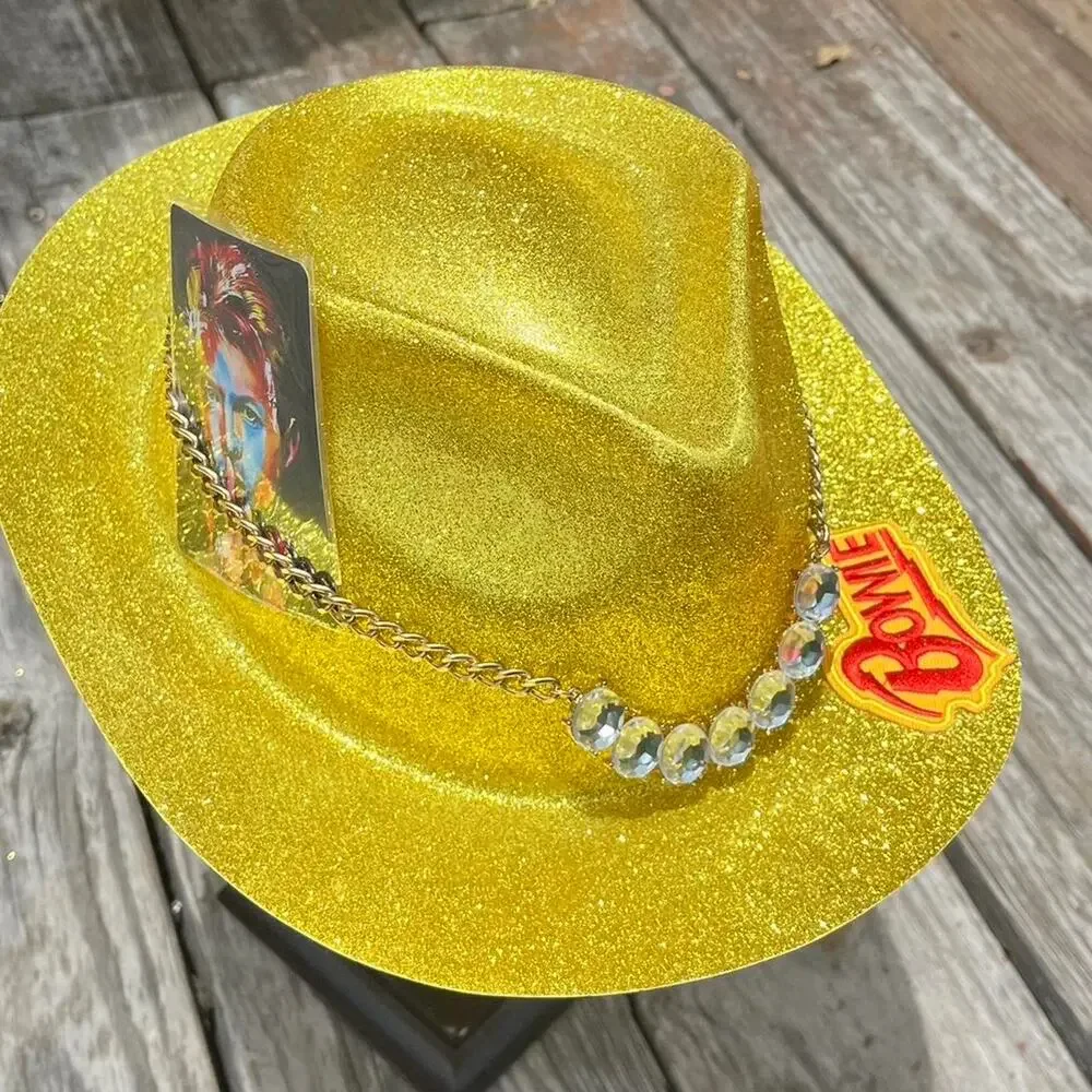 Yellow bowie party hat